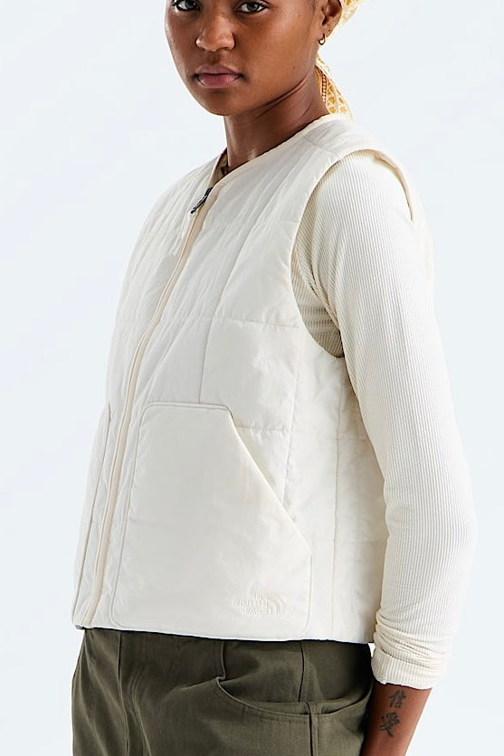 TNF W's Lhotse LT Insulated Vest-White Dune