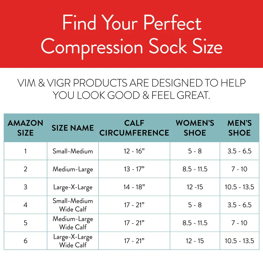 Vim & Vigor 15-20mmHg Cotton Compression Socks