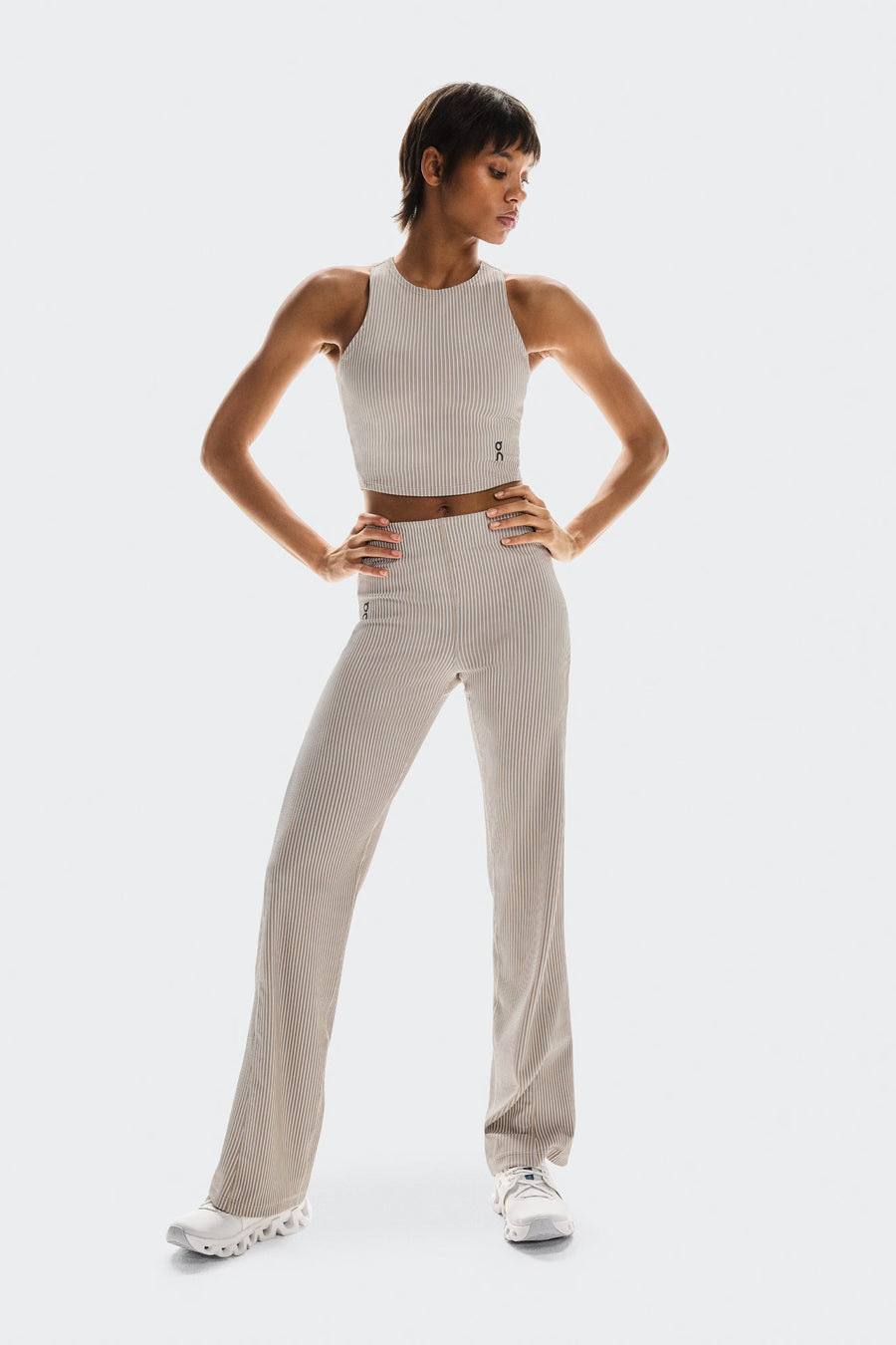 ON All-Day Ribbed Pants: Desert / White