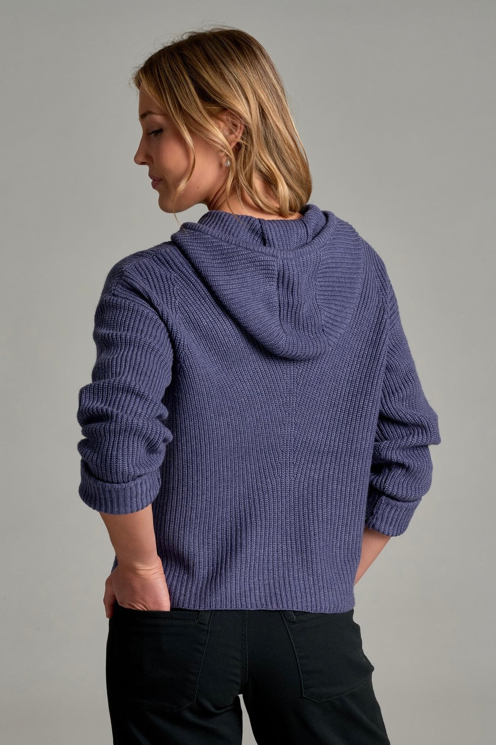 Kuhl W's Fireside Hoody Sweater- Deep Periwinkle