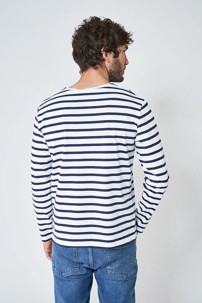 Breton M's Long Sleeve Striped Crew Neck T-Shirt
