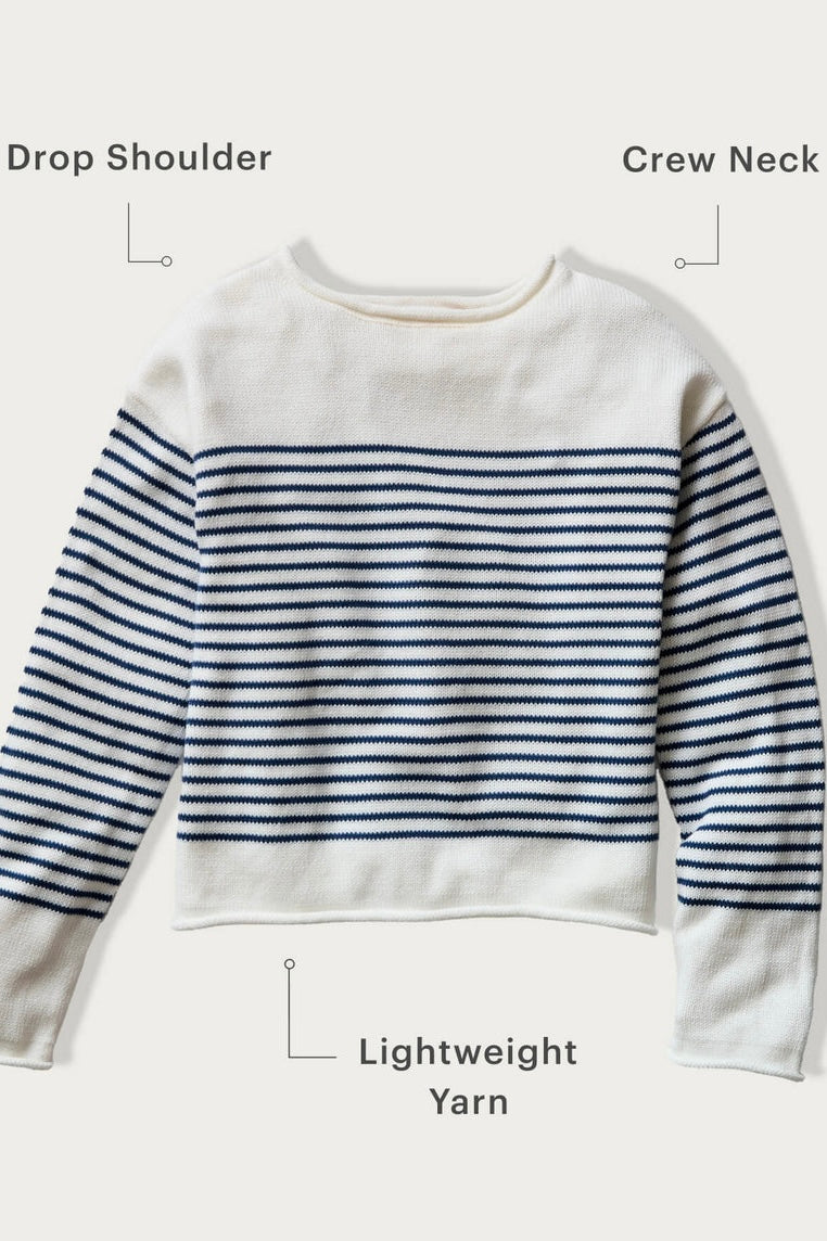 Rue Sweater- Vintage Blue Stripe