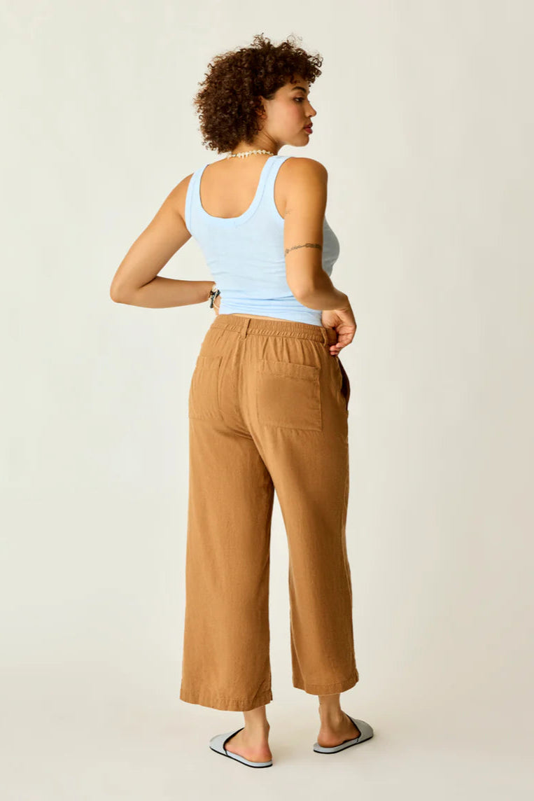 Suki Linen Pant: Rum Chambray