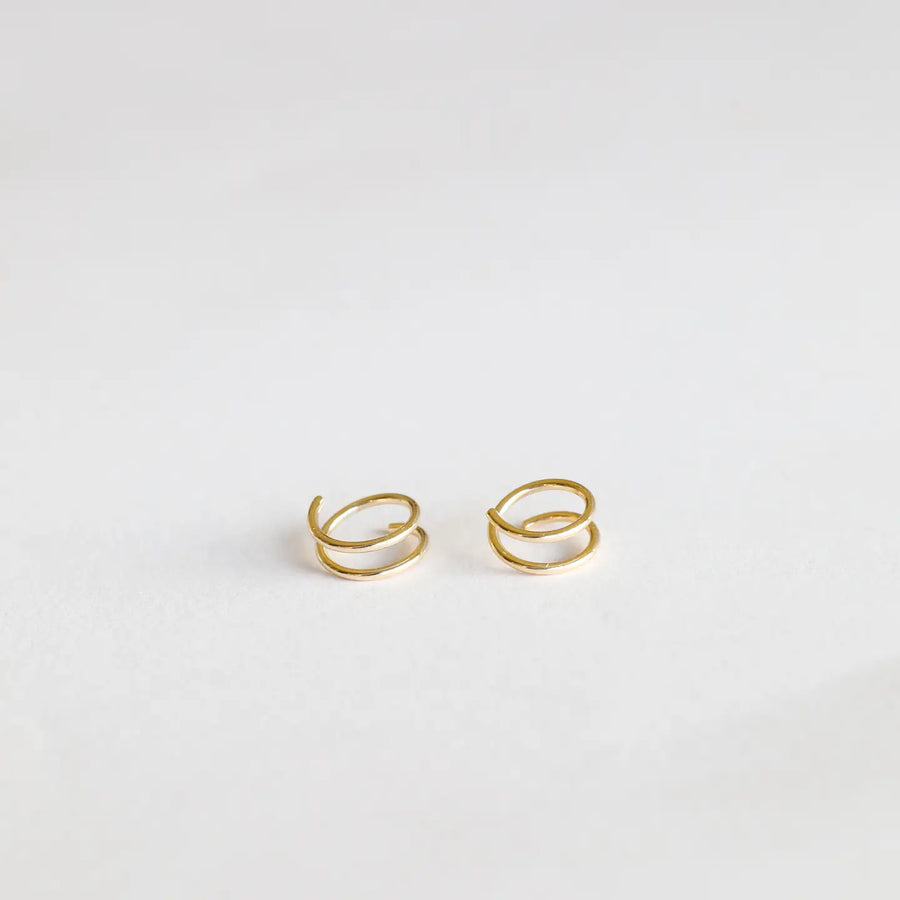 JK Minimalist Spiral Gold Earrings