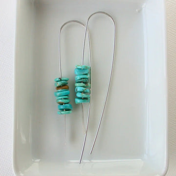 Turquoise Stack Threader Earrings