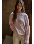 Pinky Rolled Round Neck Sweater
