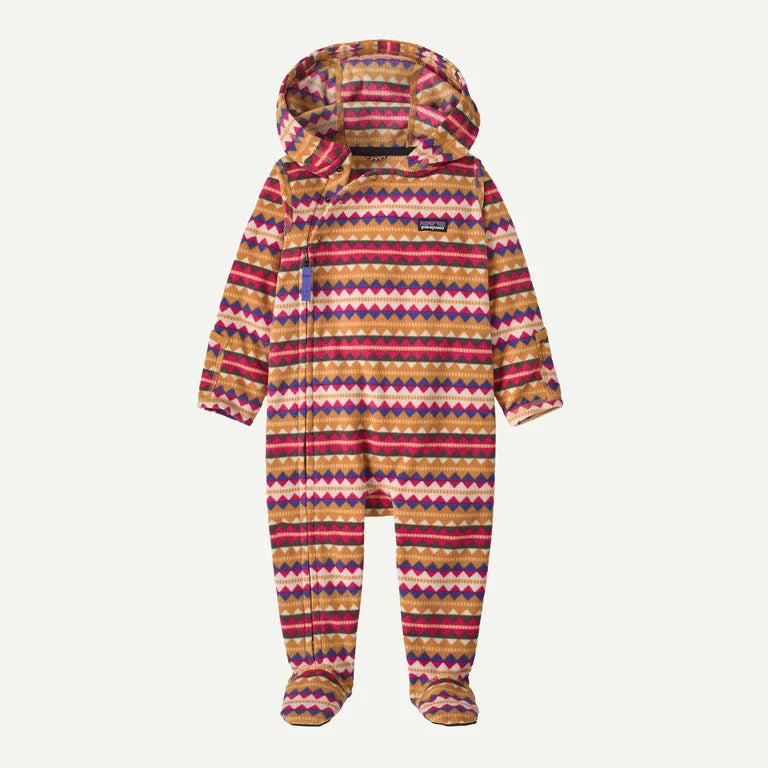 Patagonia Infant Micro D Bunting-Diamond Stripe: Rutabaga White