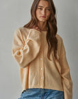 Apricot Knit Sweater Cardigan