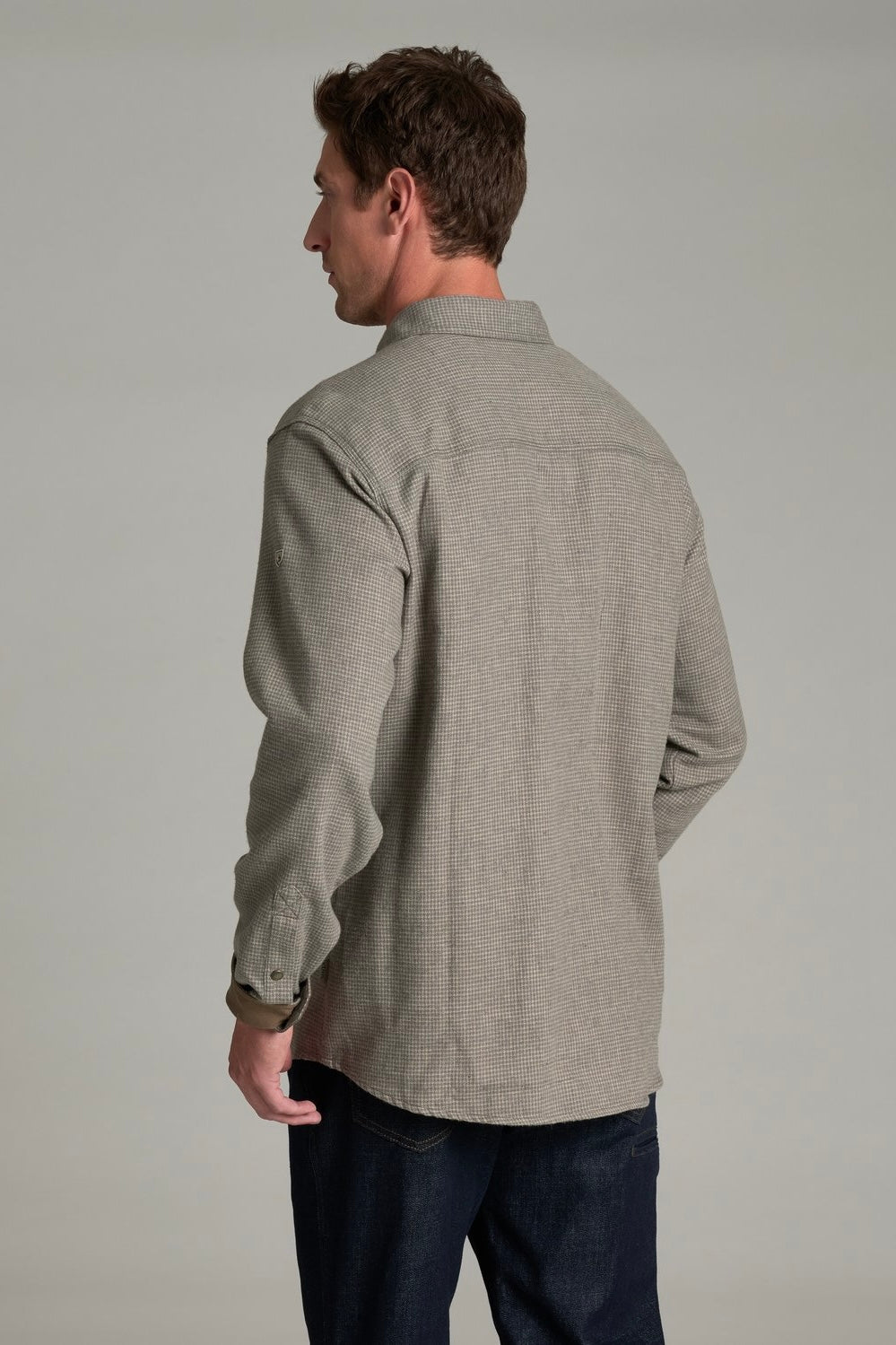 Kuhl Disputr Long Sleeve Men's Button Down Shirt- Dark Pumice