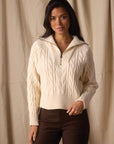 TNB W's Lola Everyday 1/4 Zip Sweater: Cream