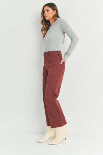 Cinnamon Hi Rise Utility Wide Leg