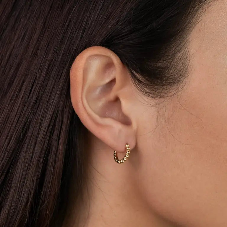 JK Ball Hoop Small Gold Earrings