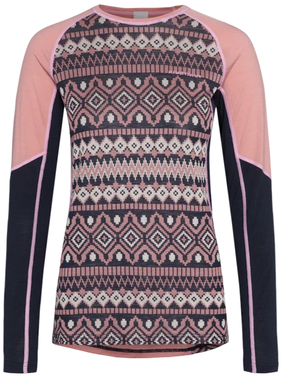 Malia Long Sleeve Base Layer Crew Top - Lotus