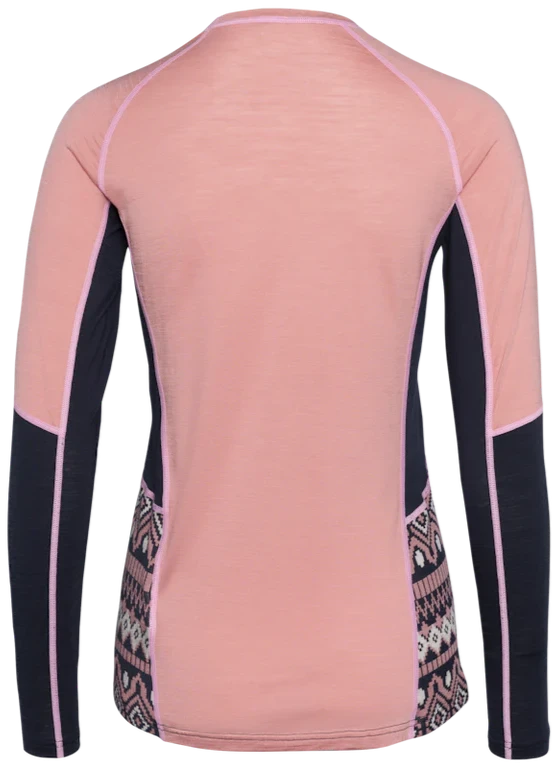 Malia Long Sleeve Base Layer Crew Top - Lotus