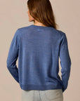 Juliet V-Neck Sweater: Denim Heather