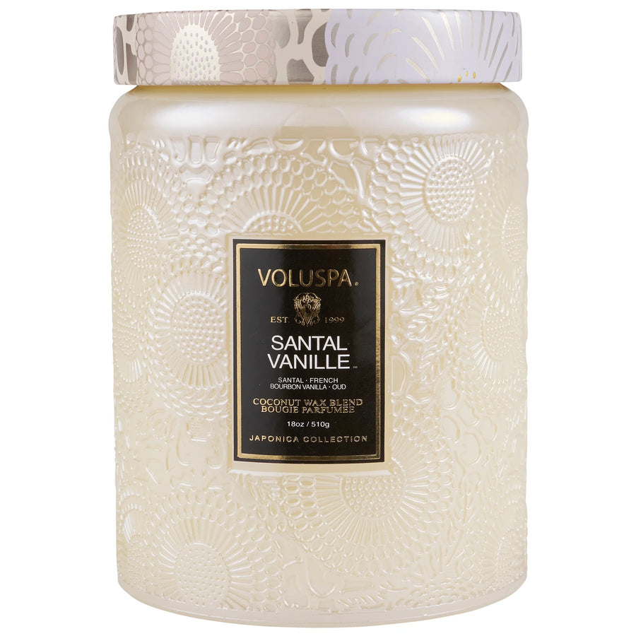 Voluspa Santal Vanille Large Glass Jar Candle