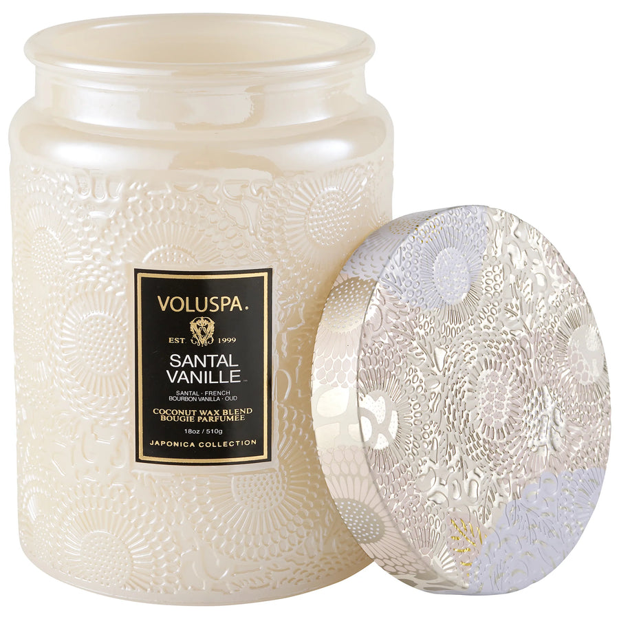 Voluspa Santal Vanille Large Glass Jar Candle