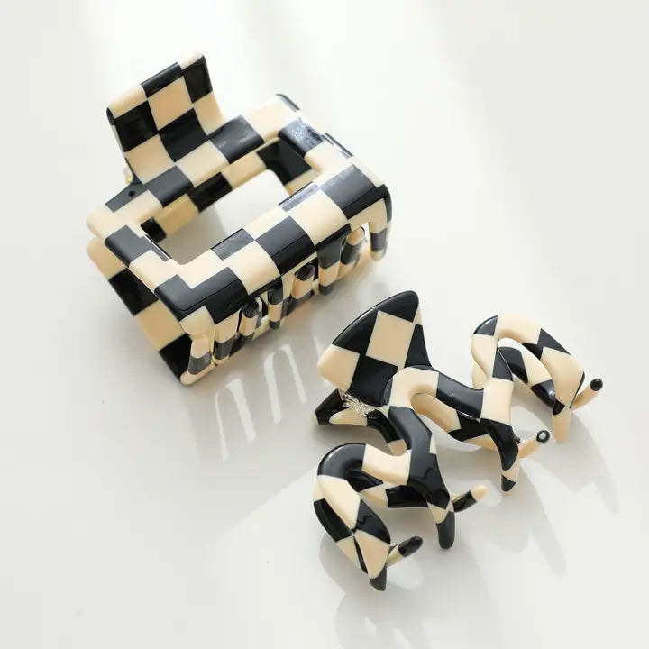 Checkmate Hair Claw Clip