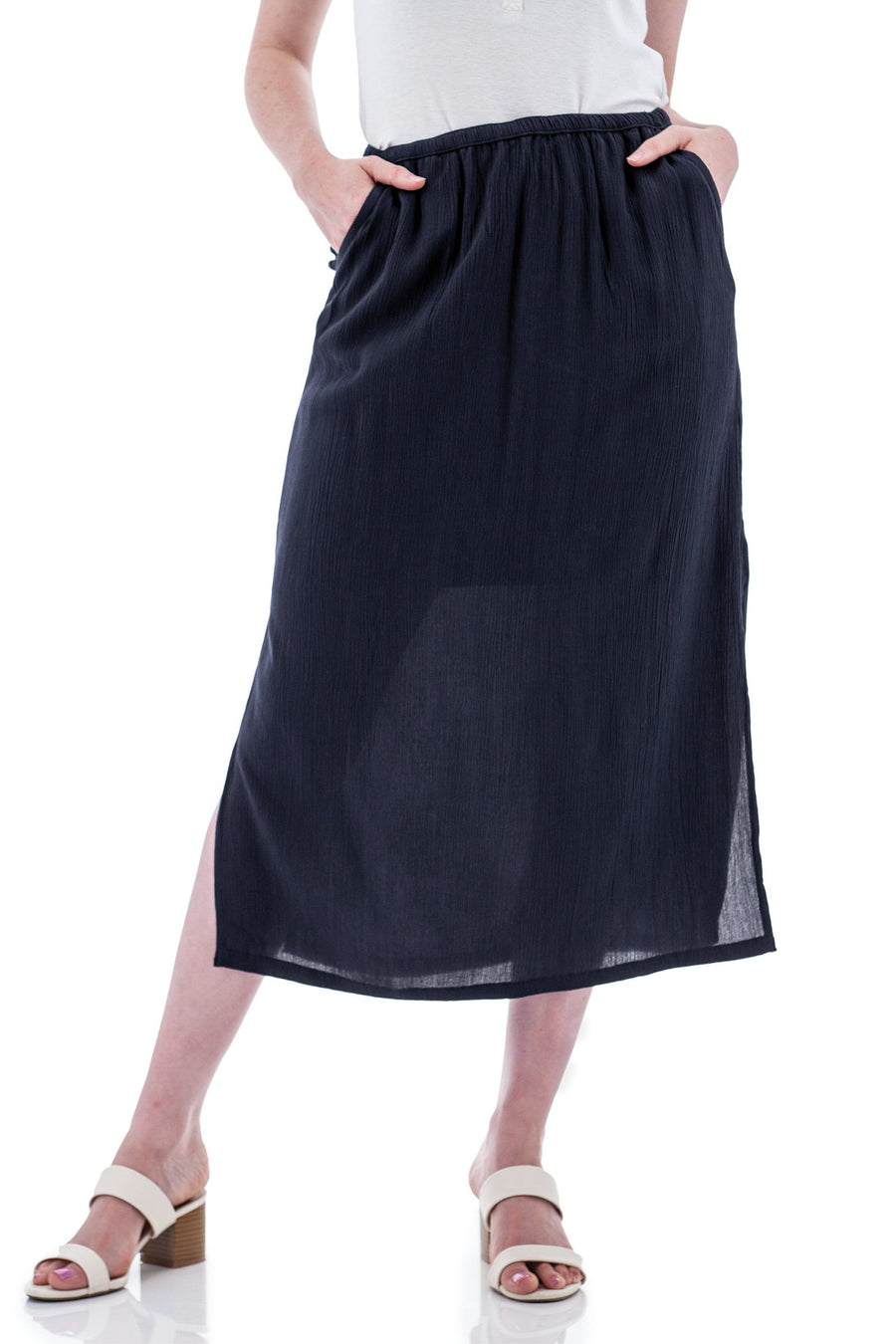 The Sorrento Crepe Midi Skirt