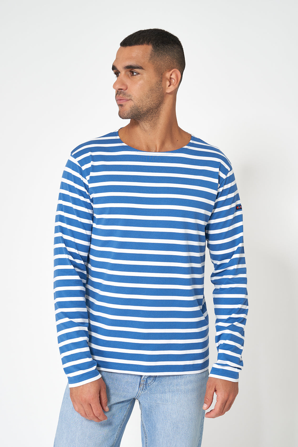 Breton M's Long Sleeve Striped Crew Neck T-Shirt