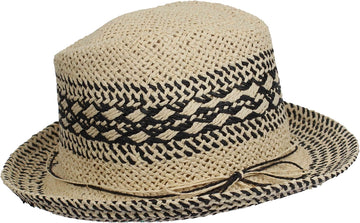 Boho 2 Tone Crochet Trilby Hat