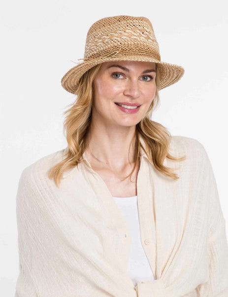 Boho 2 Tone Crochet Trilby Hat
