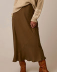 Tess Kindsilk Skirt: Teak