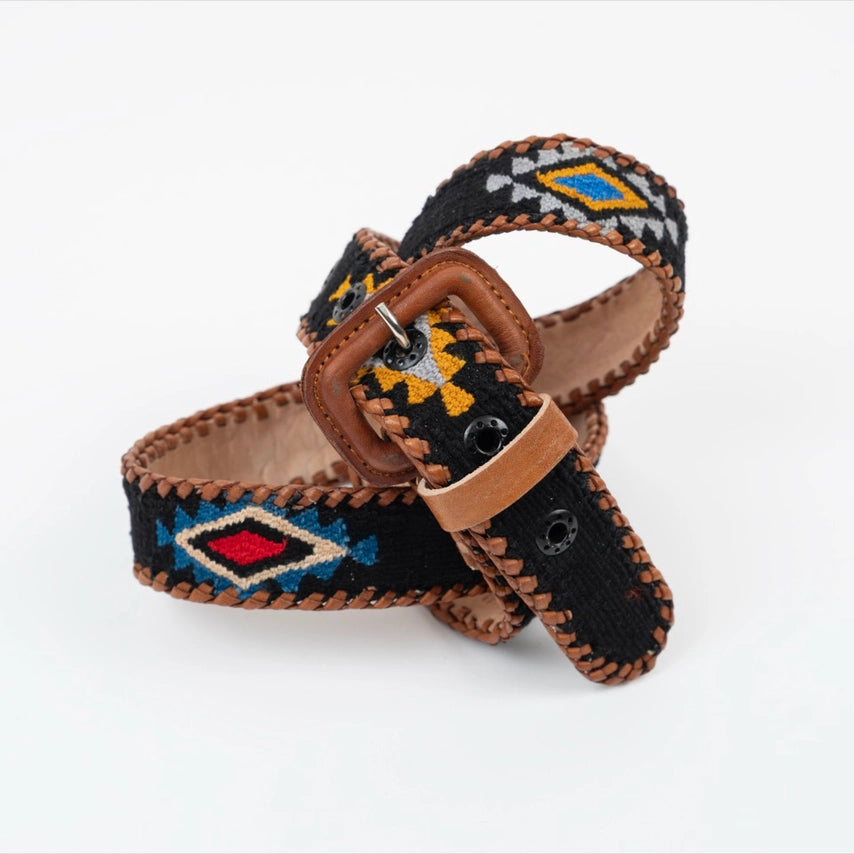 Navajo Design Leather Belt