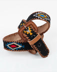 Navajo Design Leather Belt
