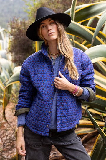 Marais Reversible Jacket: Fir/Capri Batik