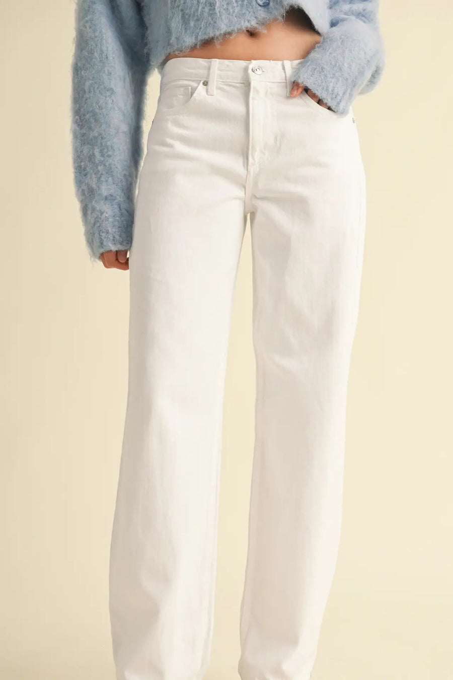 Optic White Relaxed Straight Leg Jean