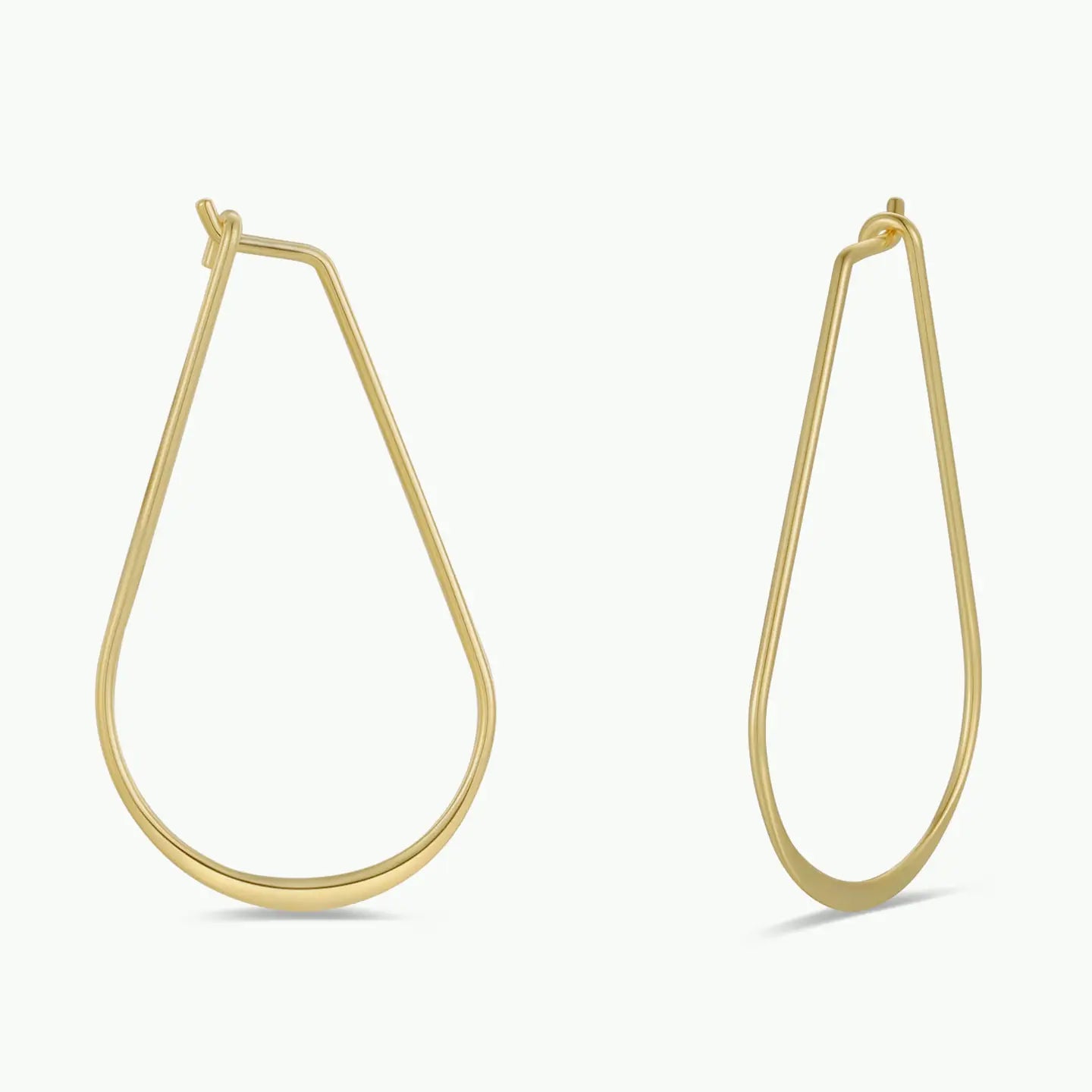 JK Gold Long Oval Hoop Earrings