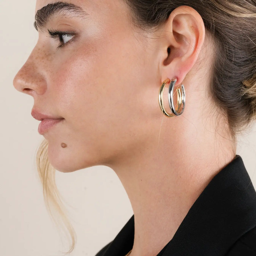 JK Everyday Gold Hoop Earrings-Large