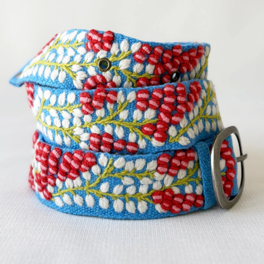 Jenny Krauss Berries on Vine Embroidered Belt