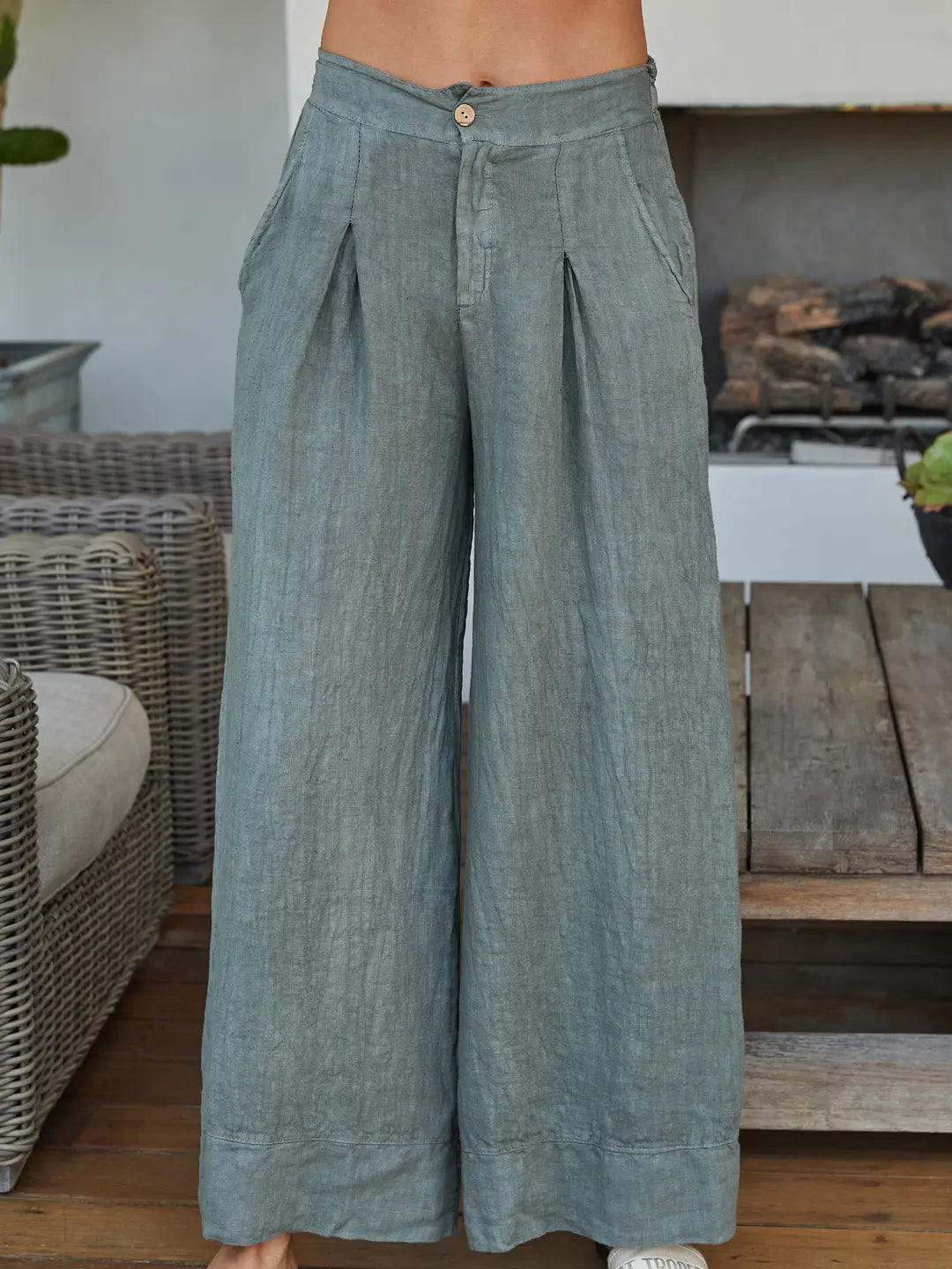 Italian Linen Palazzo Pants