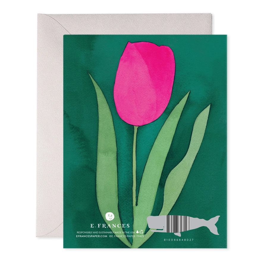 Pink Tulip Thank You Card- Box set of 6