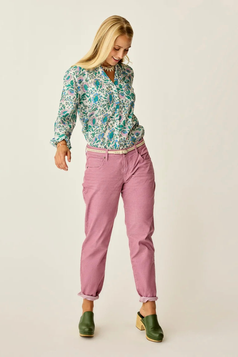 Carson Cord Pant: Dark Mauve