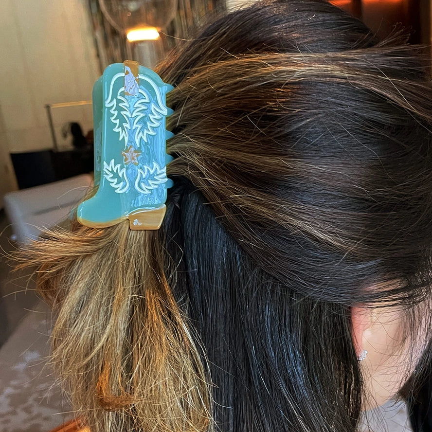 Eco Cowboy Boots Hair Claw Clip