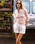 The Ever Henley-Crema Stripe