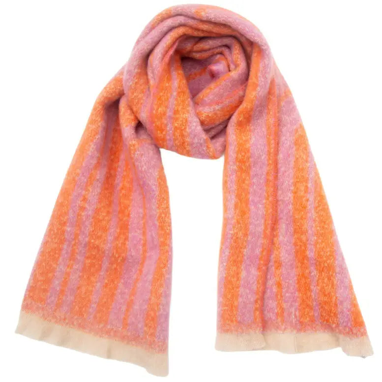 Super Soft Chunky Geometric LInes Fleece Scarf