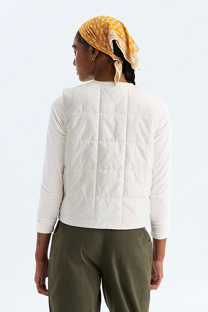TNF W's Lhotse LT Insulated Vest-White Dune