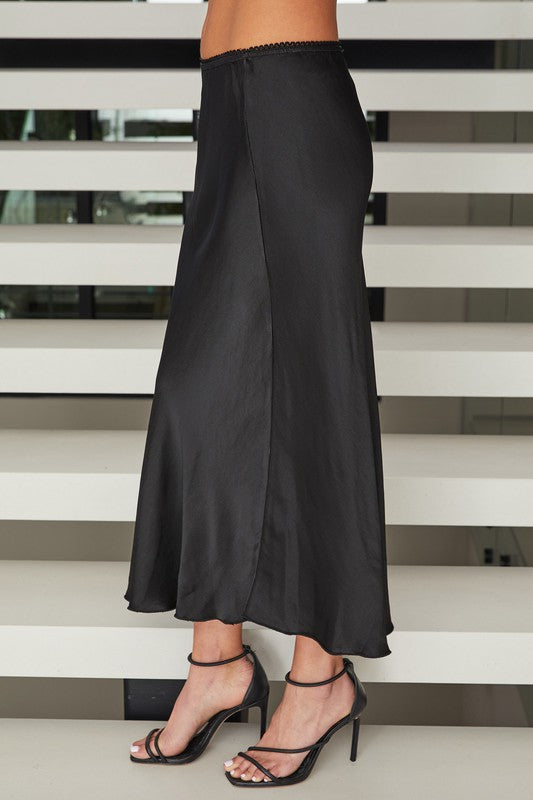 Black Silky Slip Skirt