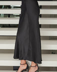 Black Silky Slip Skirt