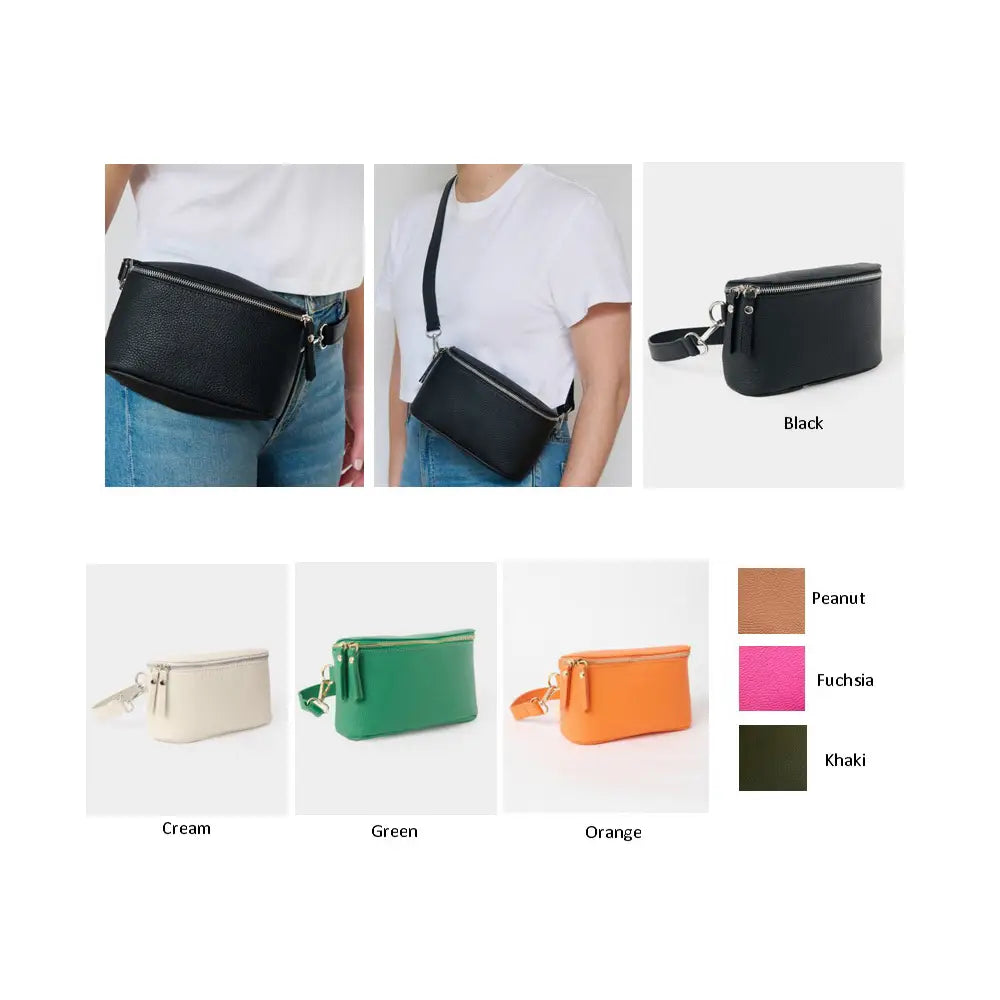 Justin Gregory Rosey Leather Crossbody Belt Bag