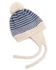 Kids Earflap Winter Striped Blue Hat
