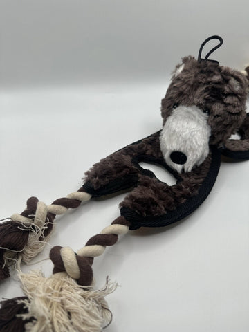 Flat Tugger Bear Dog Toy