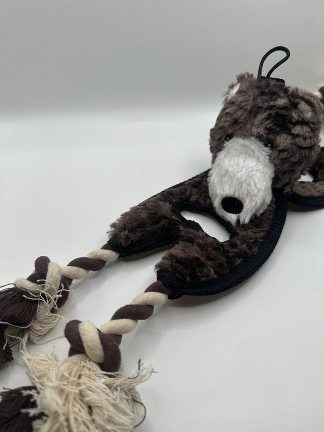 Flat Tugger Bear Dog Toy