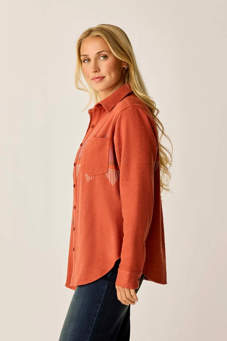 Fairbanks Supersoft Long Sleeve Shirt: Copper Zig Zag