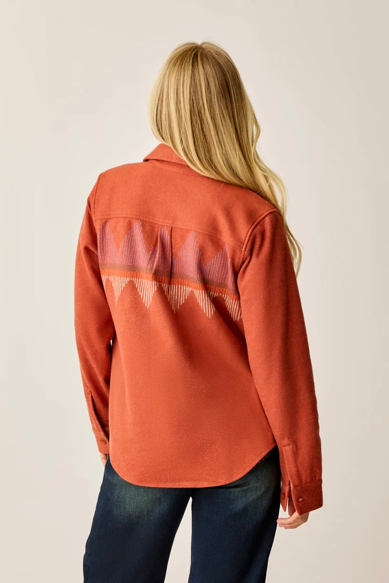 Fairbanks Supersoft Long Sleeve Shirt: Copper Zig Zag
