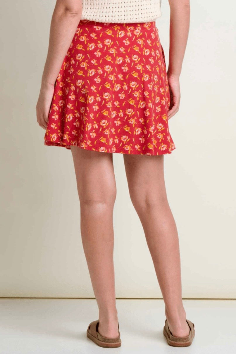 Freesia Wrap Skirt: Crabapple Print